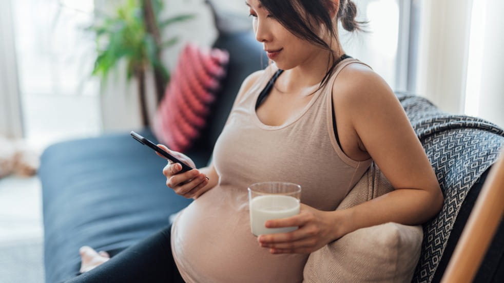 woman drinking milk